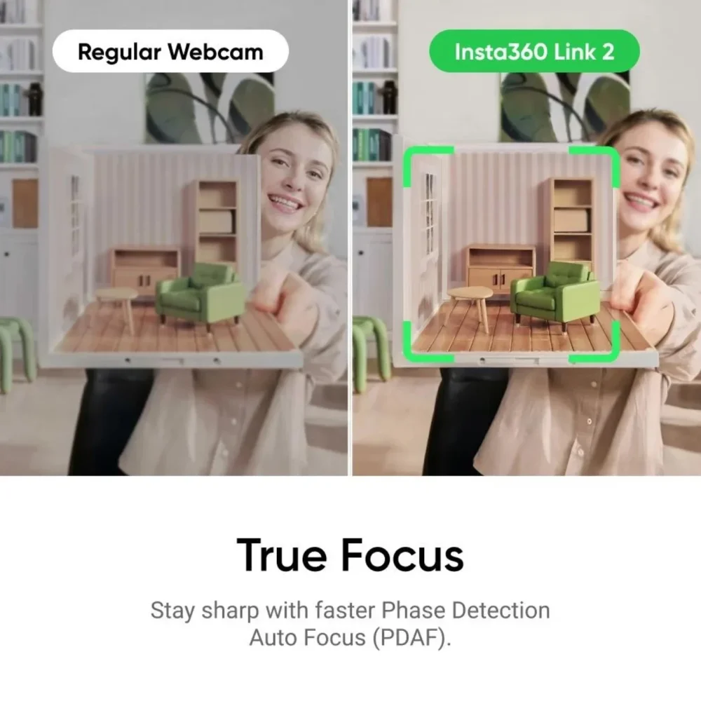 Insta360 Link 2 Webcam 4K 30fps PC Mac AI Tracking Noise-Canceling Gesture Control 1/2" Sensor HDR Insta 360 Link2 Web Camera - Image 3