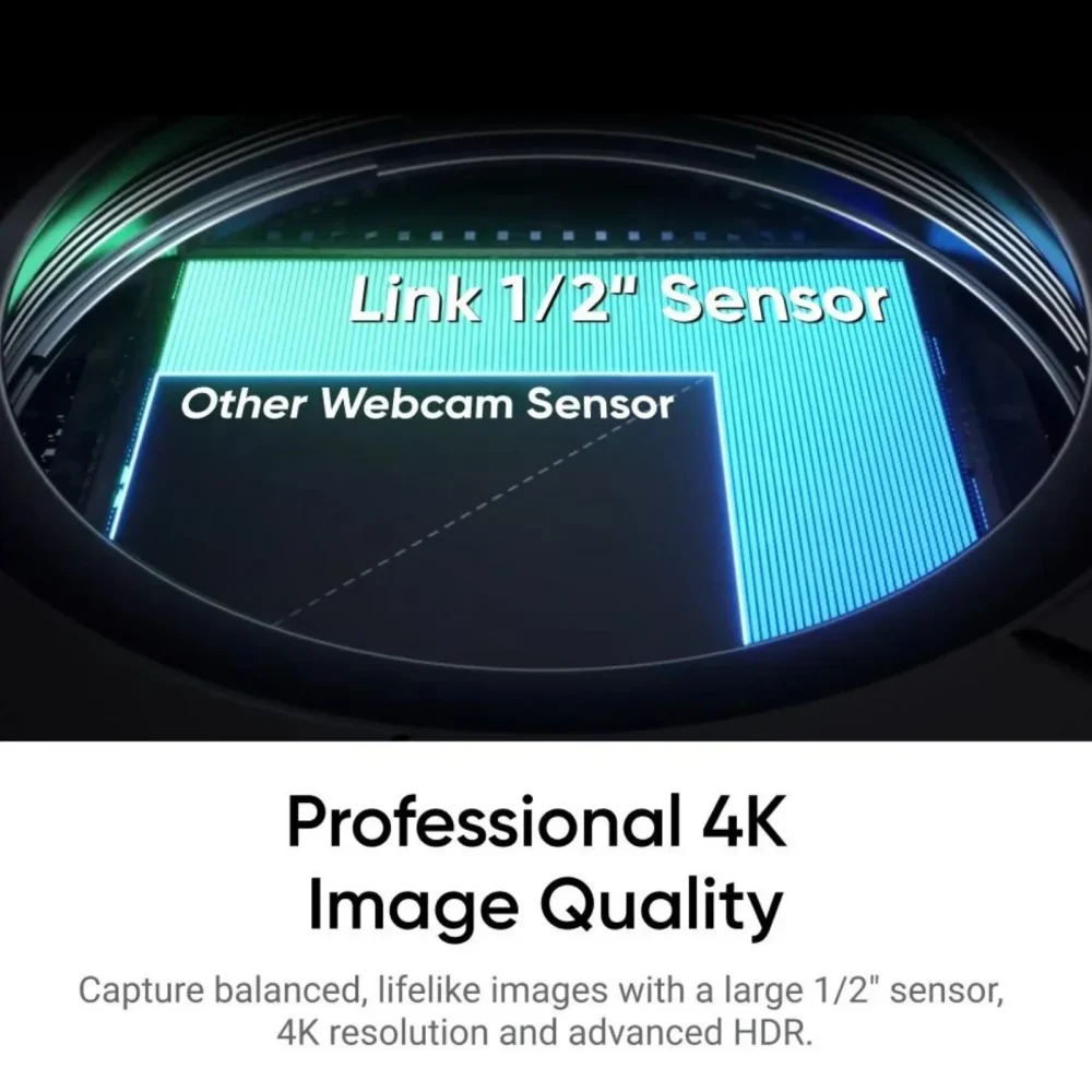 Insta360 Link 2 Webcam 4K 30fps PC Mac AI Tracking Noise-Canceling Gesture Control 1/2" Sensor HDR Insta 360 Link2 Web Camera - Image 4