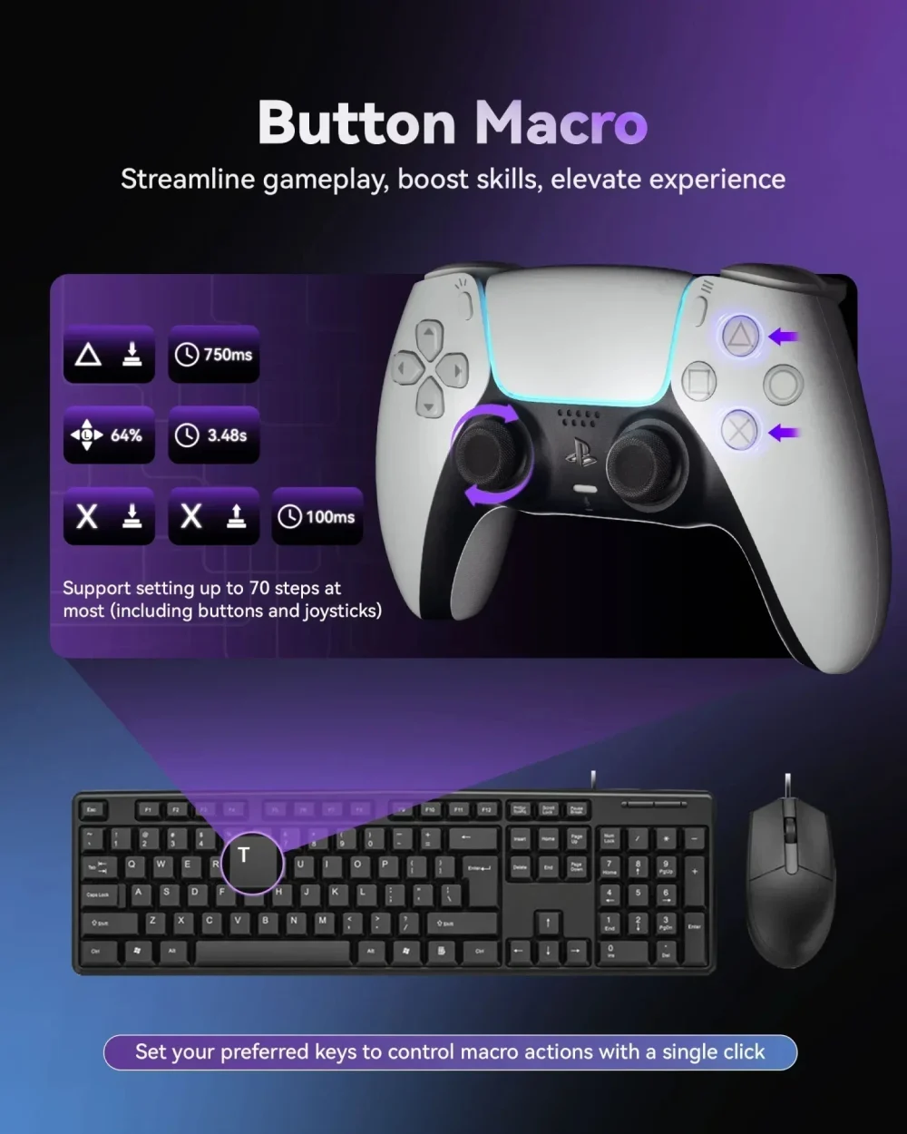 AIMZENIX AX600 MONSTER Pro Keyboard & Mouse Adapter for PS5/PS4/Xbox Series X|S/Xbox One/Switch - Supports 3.5mm Headset & Mobil - Image 4