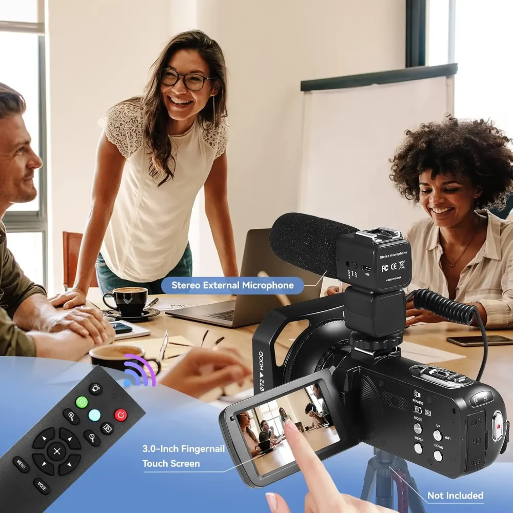 4k Video Camera Camcorder with 18X Digital Zoom,48MP Vlogging Camera for YouTube,3.0-inch IPS 270° Rotating Touchscreen,Micropho - Image 5