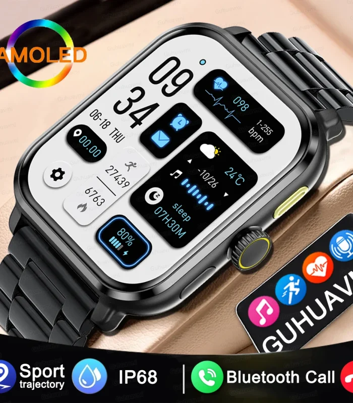 Smart Watch Women Man 1.85" HD Screen GPS Sport trajectory Heart Rate Health Watches Blood oxygen Men Smartwatch For Android IOS