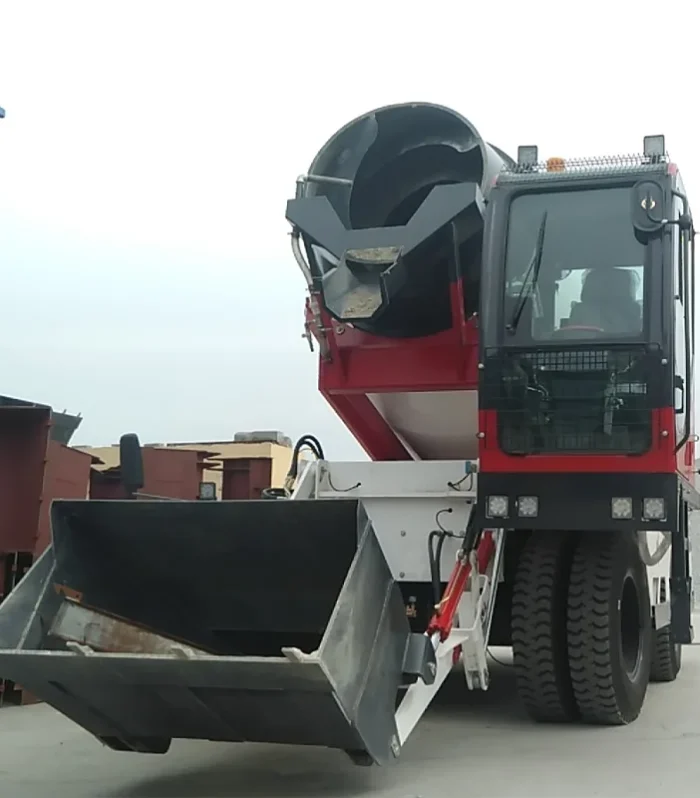 Mobile concrete mixer 1.2m3 1.5m3 1.8m3 2.6m3 3.5m3 with self loading bucket from china